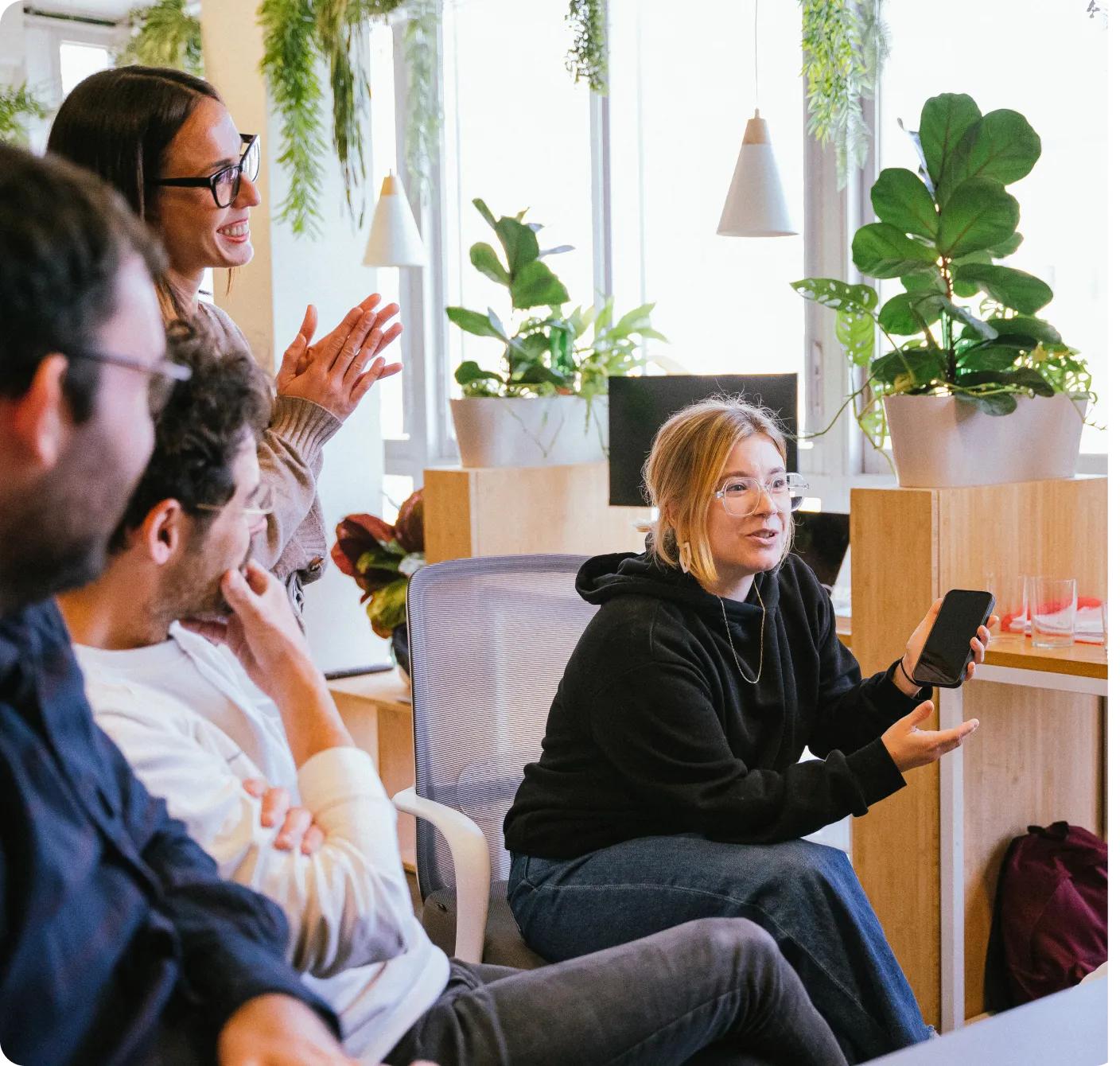 Team working collaboratively