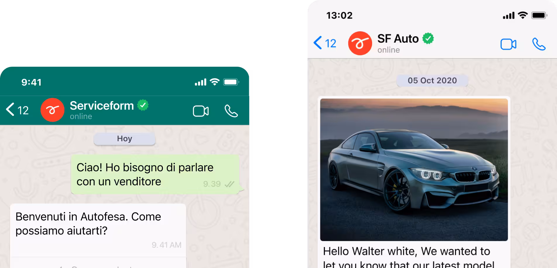 Whatsapp integration screenshot